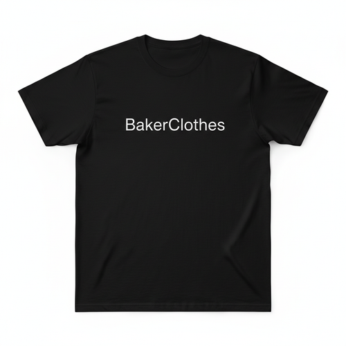 BakerClothes Black T-Shirt with logo print on chest