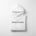 BakerClothes White Hoodie with logo print on chest