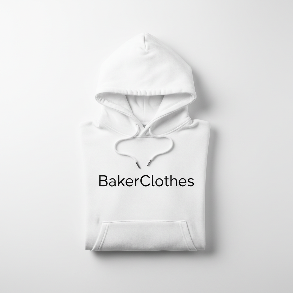 BakerClothes White Hoodie with logo print on chest
